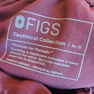 Figs Technical Collection Burgundy Scrub Pants